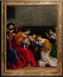 Het mystieke huwelijk van St. Catherine met de patroon Niccolo Bonghi, 1523